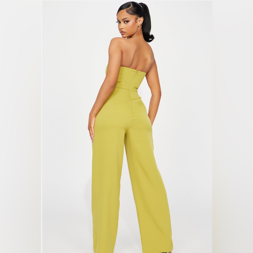 Bandeau chartreuse jumpsuit XS NWT - Picture 4 of 6